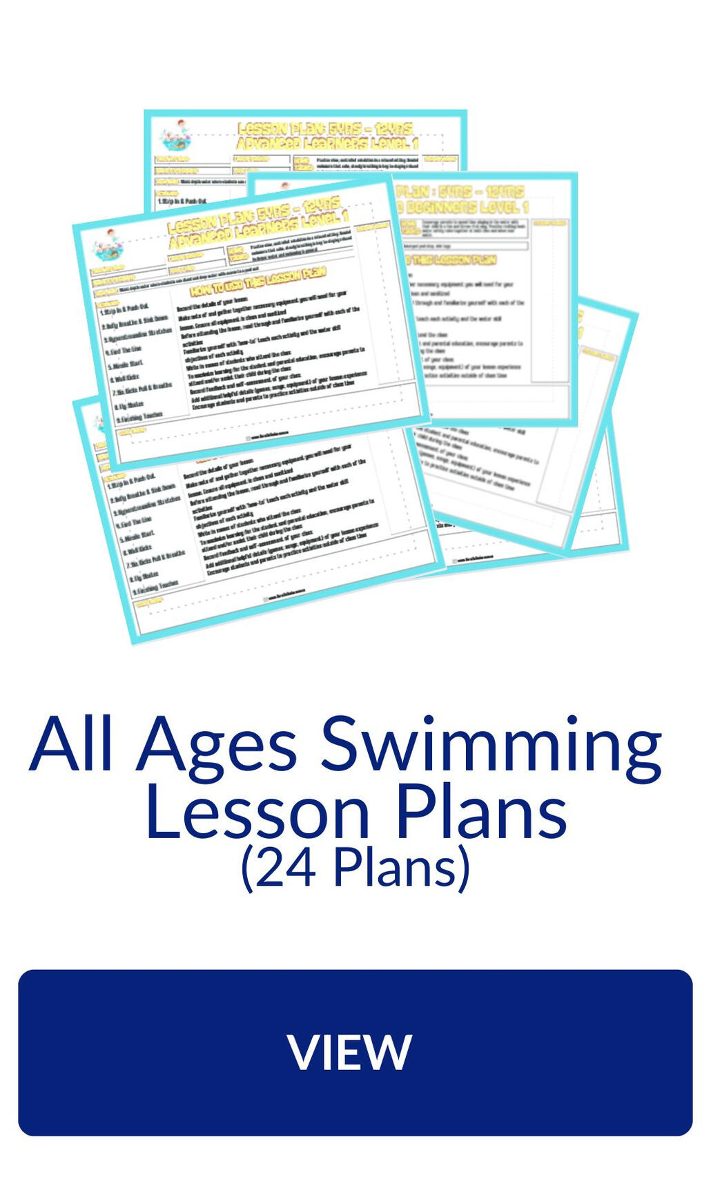 Swim instructor lesson plans