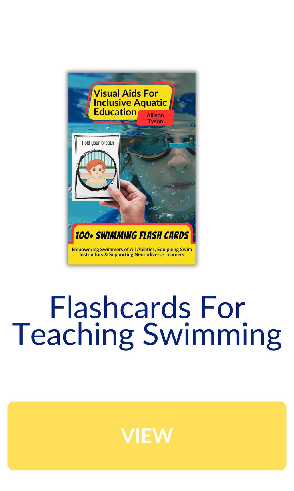 Visual cues and flash cards for swimmers