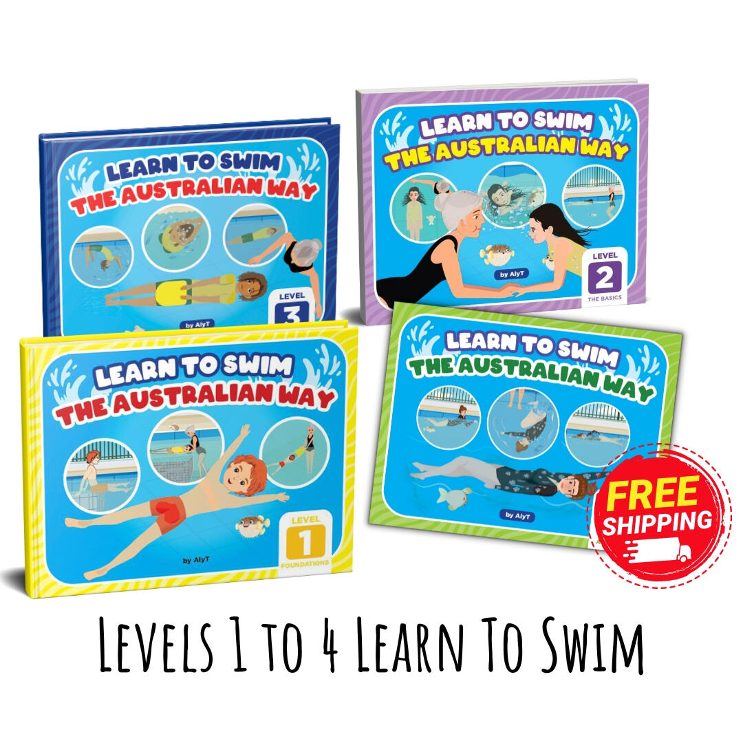 Levels 1,2,3,4 Bundle of Learn To Swim The Australian Way books